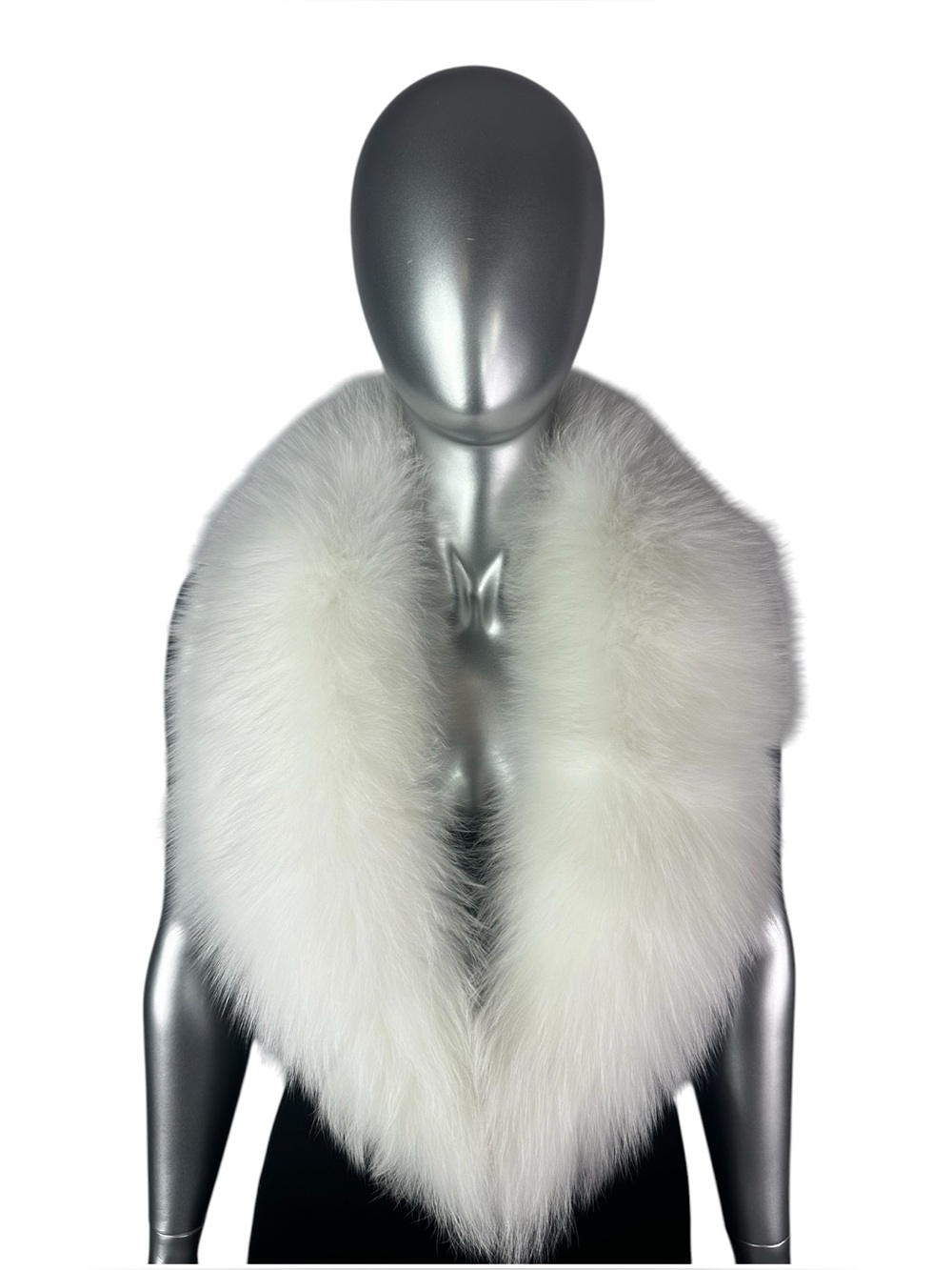 White FOX Shawl Collar, 42” L, Certified Vintage Fur